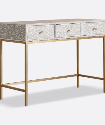 Bone Inlay Floral Console Table