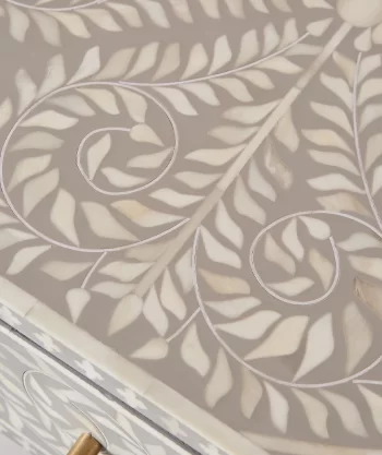 Bone Inlay Floral Console Table