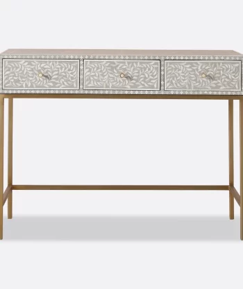 Bone Inlay Floral Console Table