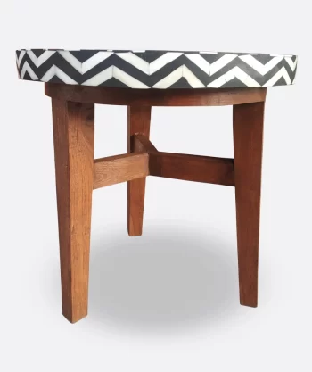 Bone Inlay Black End Table