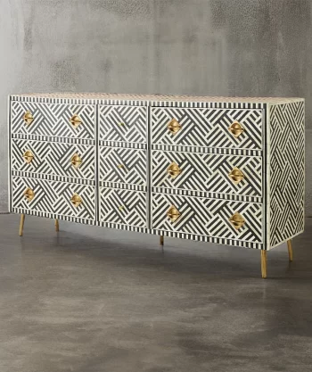 Bone Inlay Black Sideboard