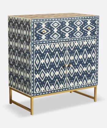Bone Inlay Blue Cabinet