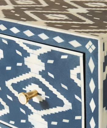 Bone Inlay Blue Cabinet