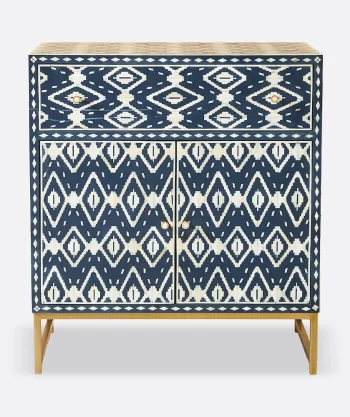 Bone Inlay Blue Cabinet
