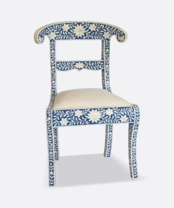 Bone Inlay Blue Chair