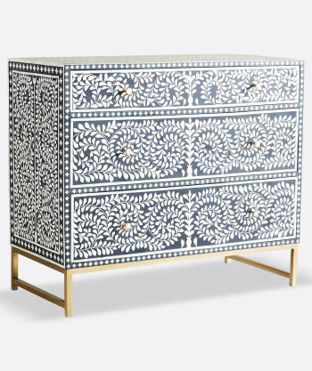 Bone Inlay Blue Dresser