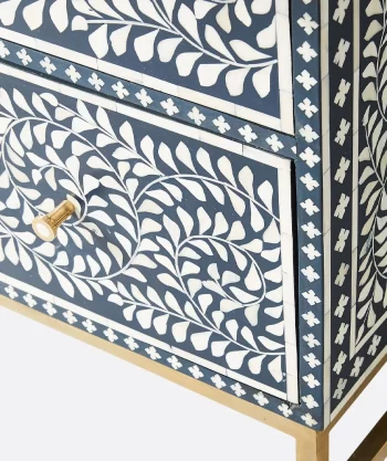 Bone Inlay Blue Dresser