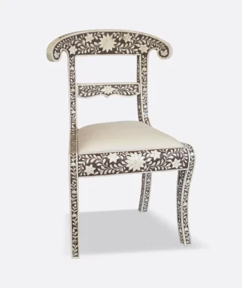 Bone inlay floral chair