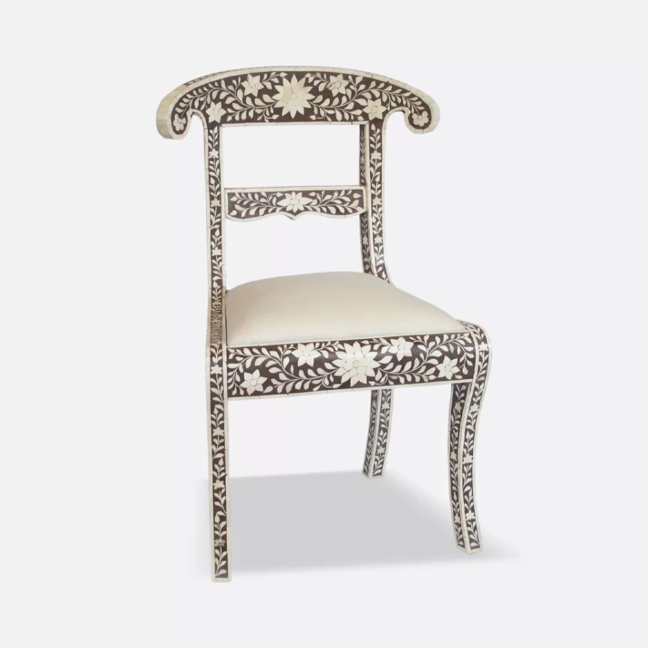 Bone inlay floral chair