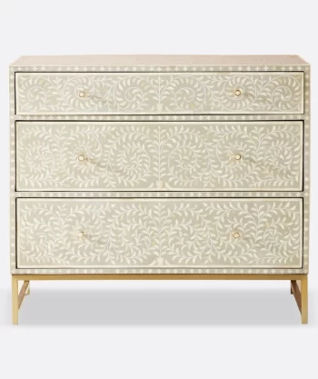 Bone inlay floral drawer