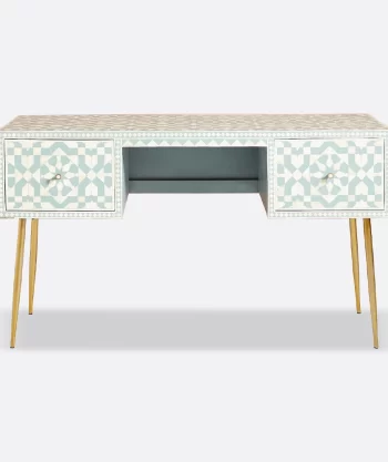 Bone Inlay Green Desk Table