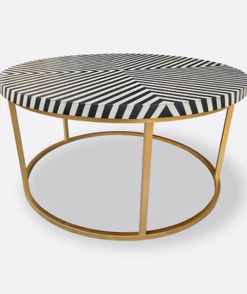 Bone Inlay Round Coffee Table