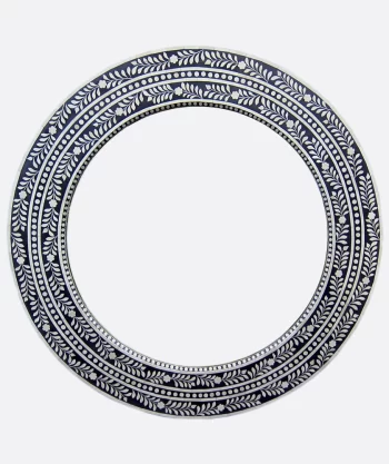 Bone Inlay Round Mirror Frame