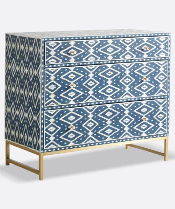 Bone Inlay Three Drawer Dresser