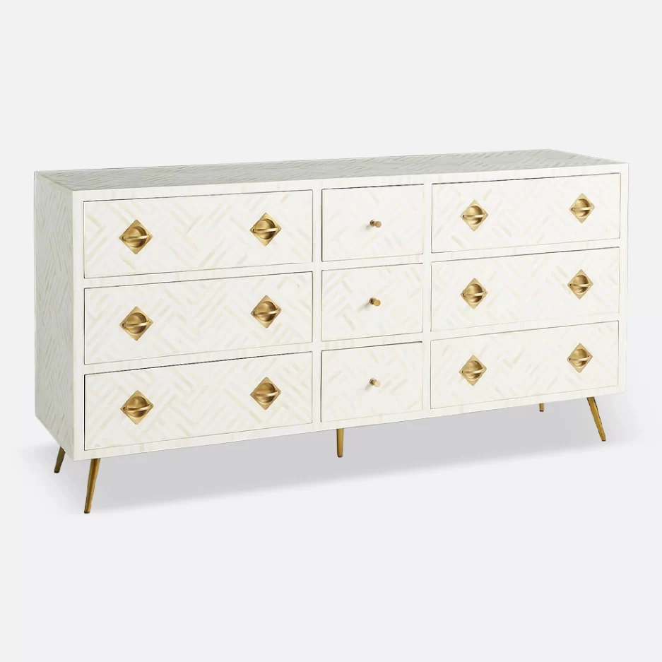 Bone inlay white sideboard