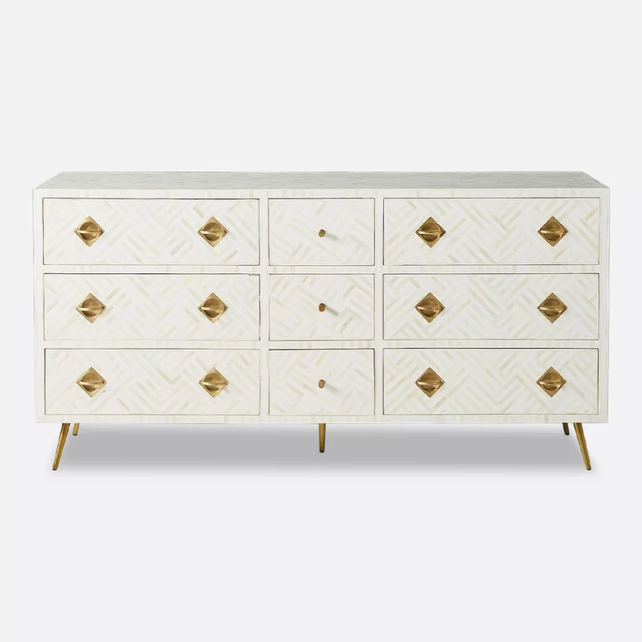 Bone inlay white sideboard