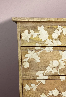 Wood inlay handicraft dresser