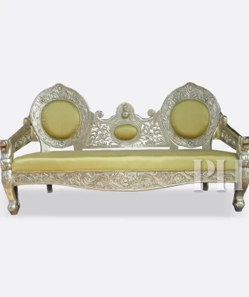 German Silver 3 Seater Sofa