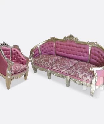 German Silver Fitted Sofa