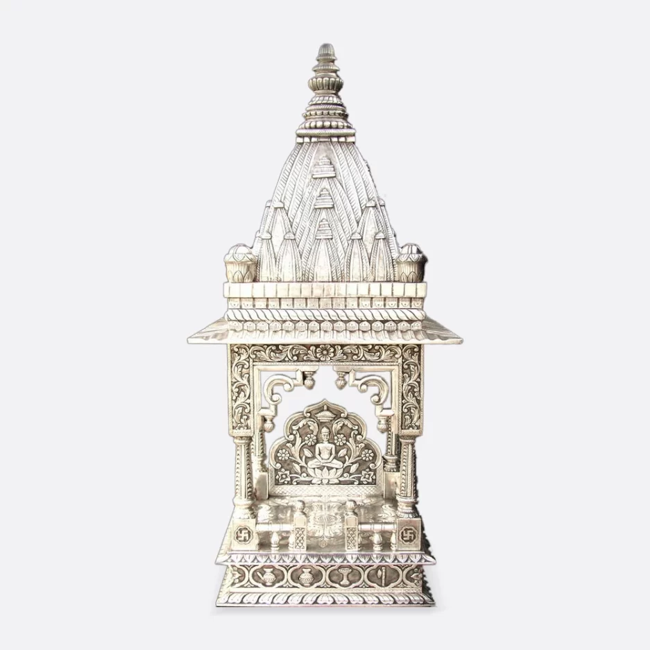 Silver Clad Pooja Mandir