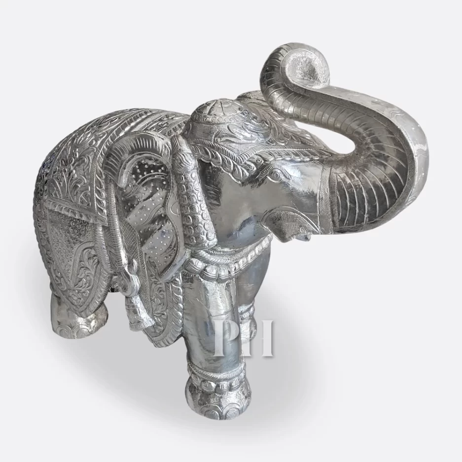 Silver Elephant Idol