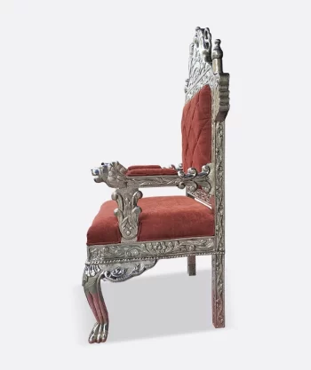 Silver Fitted Throne Chair