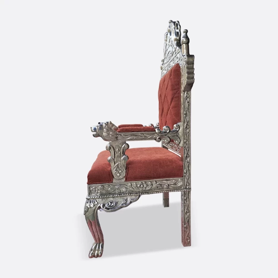 Silver Fitted Throne Chair