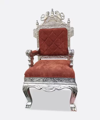 Silver Fitted Throne Chair
