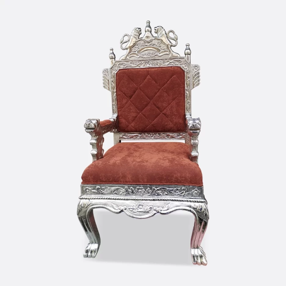 Silver Fitted Throne Chair