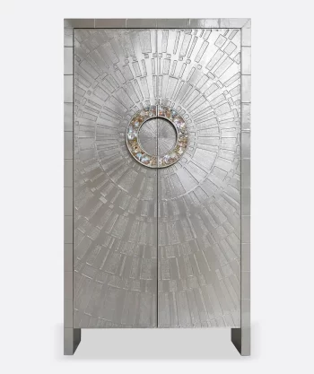 German Silver Armoire Wardrobe